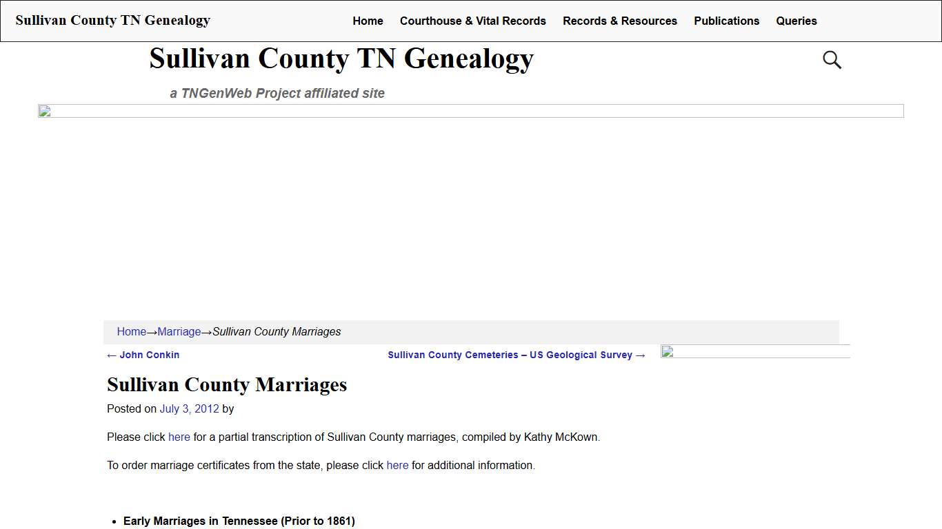 Sullivan County Marriages – Sullivan County TN Genealogy